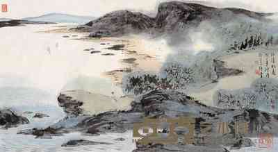 车鹏飞 江清帆远图 片 49×88cm